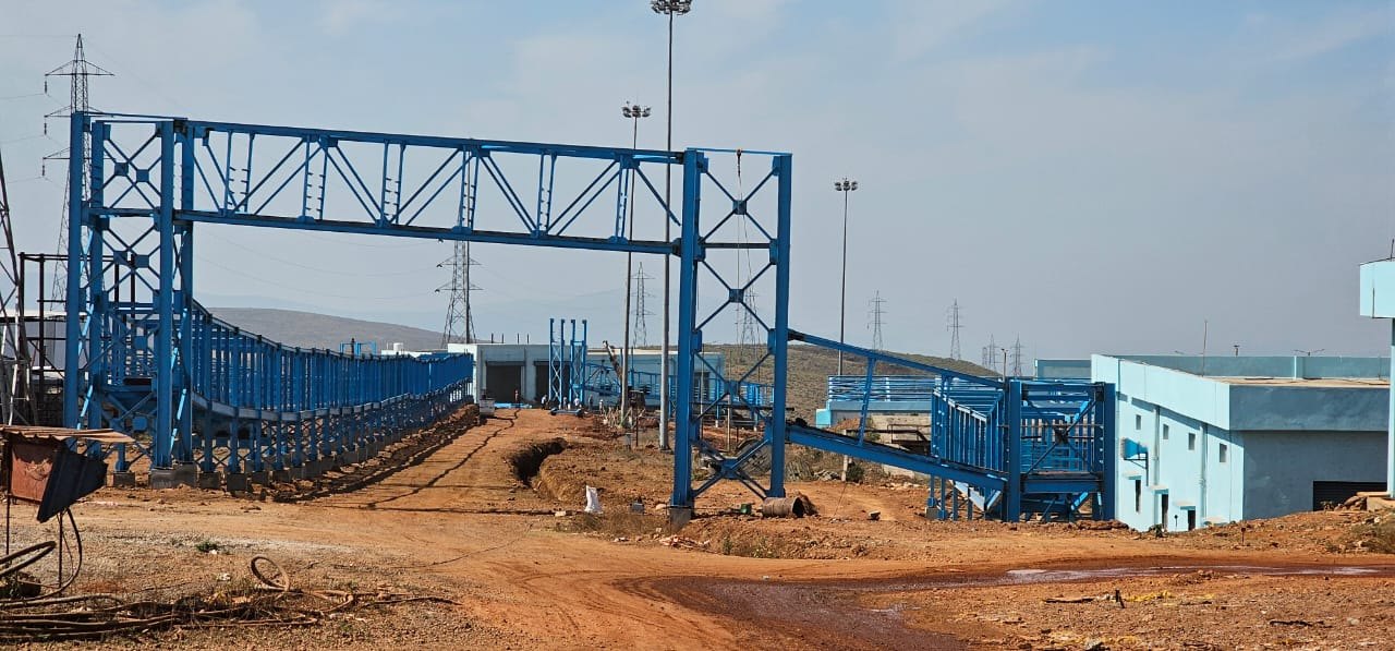 Gantry structure at EV charger station project